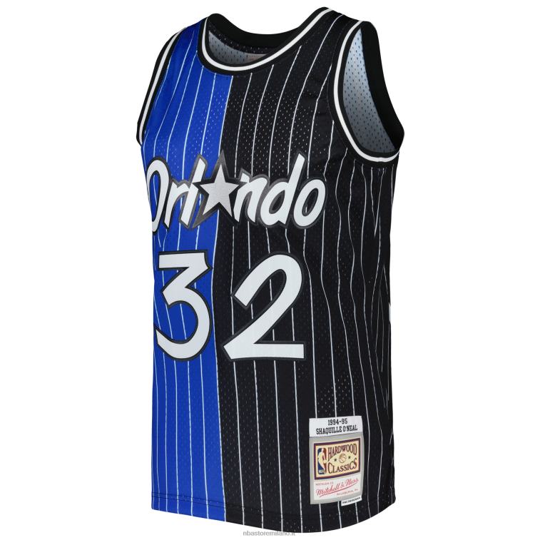 NBA 00F2L298 orlando magic shaquille o\'neal mitchell & ness blue/black hardwood classics split swingman jersey