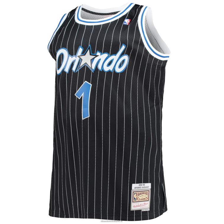 NBA 00F2L3242 orlando magic penny hardaway mitchell & ness black big & tall hardwood classici maglia swingman
