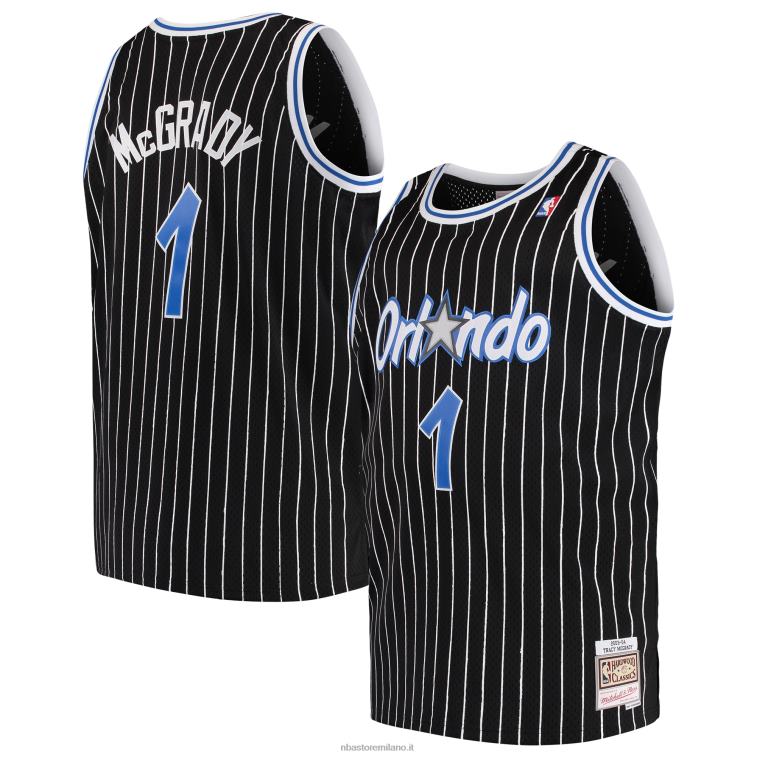 NBA 00F2L3457 orlando magic tracy mcgrady mitchell & ness black big & tall hardwood classici maglia swingman