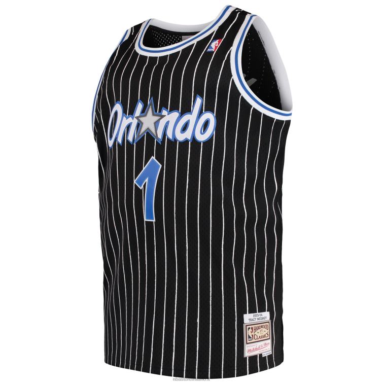 NBA 00F2L3457 orlando magic tracy mcgrady mitchell & ness black big & tall hardwood classici maglia swingman