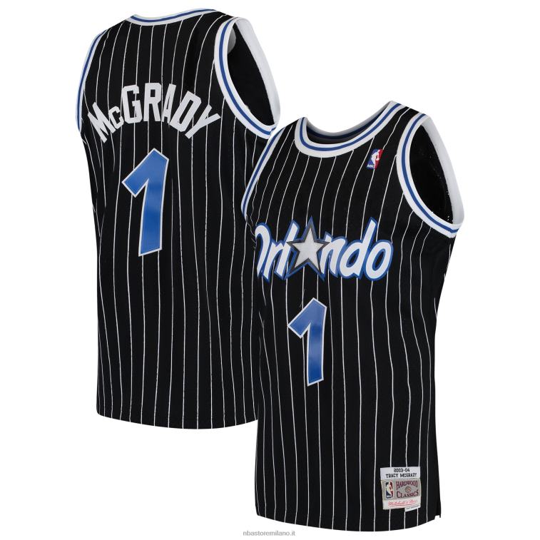 NBA 00F2L371 orlando magic tracy mcgrady mitchell & ness black hardwood classici maglia swingman
