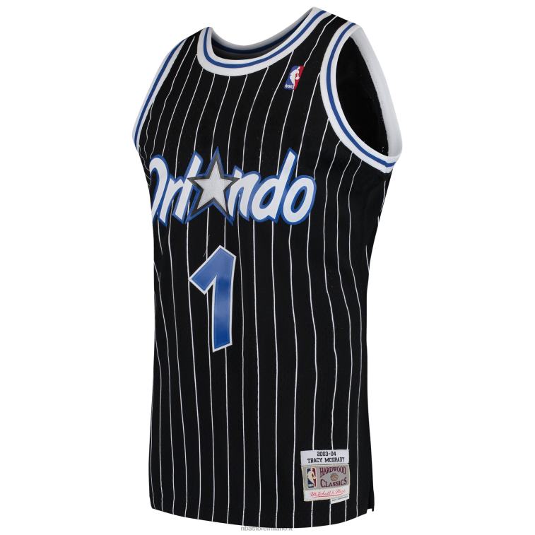NBA 00F2L371 orlando magic tracy mcgrady mitchell & ness black hardwood classici maglia swingman
