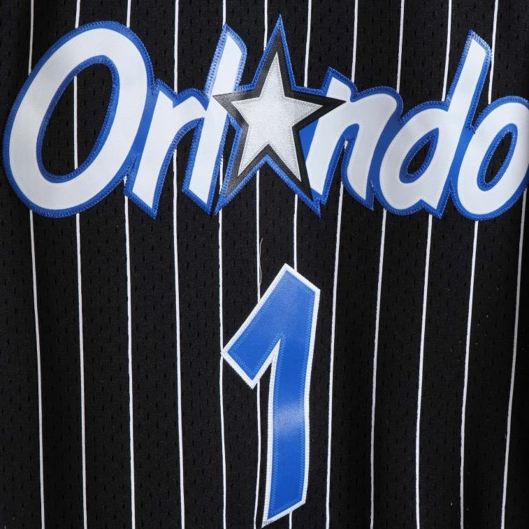 NBA 00F2L371 orlando magic tracy mcgrady mitchell & ness black hardwood classici maglia swingman