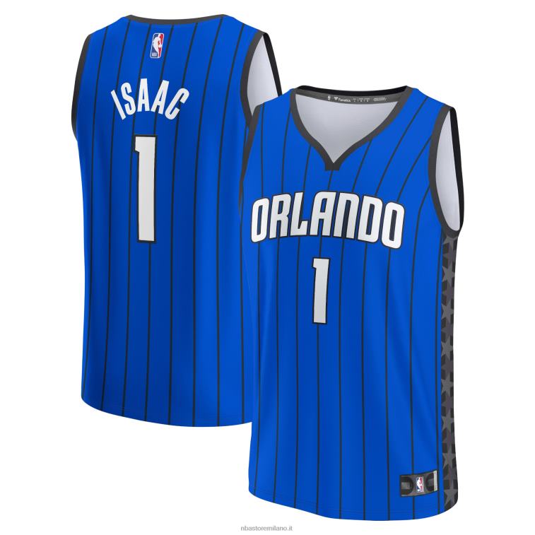 NBA 00F2L4967 orlando magic jonathan isaac maglia replica fast break blu