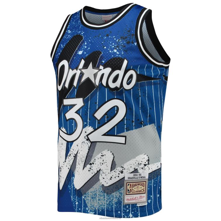 NBA 00F2L6249 orlando magic shaquille o\'neal mitchell & ness blue hardwood classics hyper hoops maglia swingman