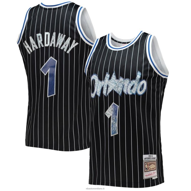 NBA 00F2L6311 orlando magic penny hardaway black hardwood classics maglia swingman diamante 75° anniversario