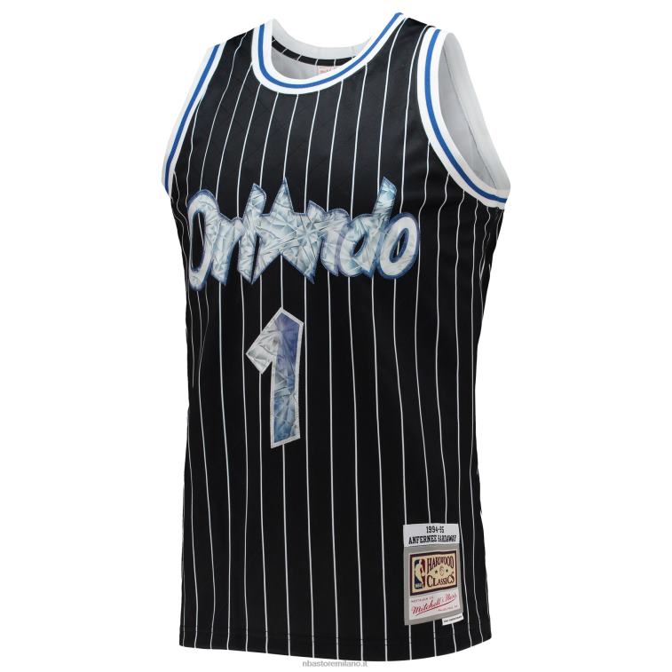 NBA 00F2L6311 orlando magic penny hardaway black hardwood classics maglia swingman diamante 75° anniversario