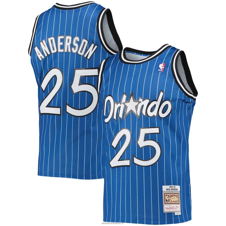 NBA 00F2L685 orlando magic nick anderson mitchell & ness blue hardwood classici maglia swingman