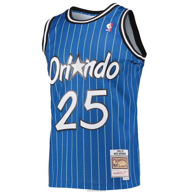 NBA 00F2L685 orlando magic nick anderson mitchell & ness blue hardwood classici maglia swingman