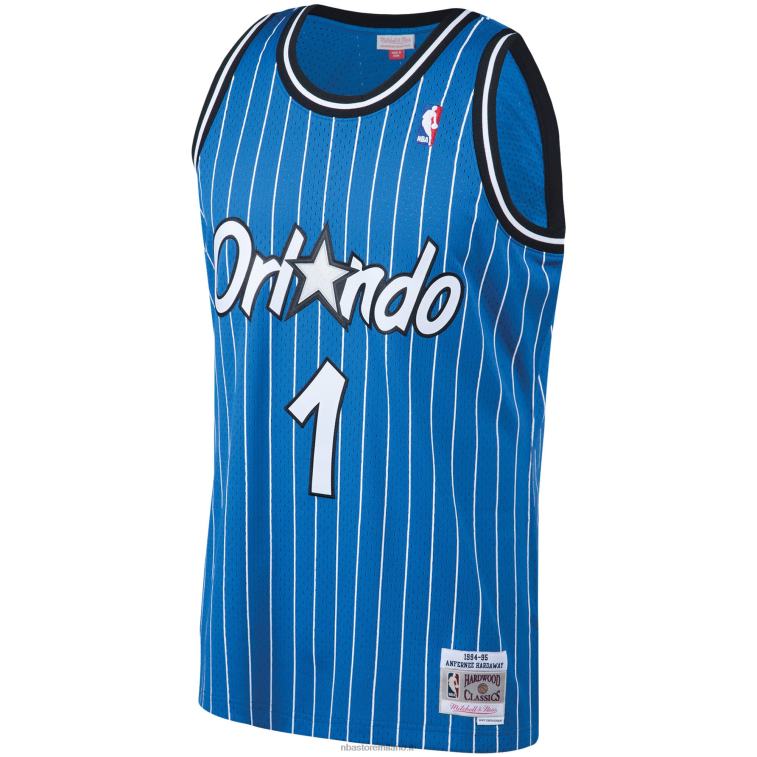 NBA 00F2L761 orlando magic penny hardaway mitchell & ness blue big & tall maglia classica in legno duro