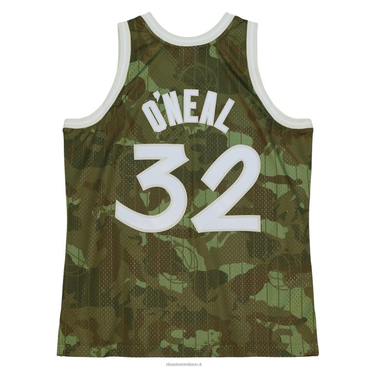 NBA 00F2L7997 orlando magic shaquille o\'neal mitchell & ness camo hardwood classics maglia swingman verde fantasma