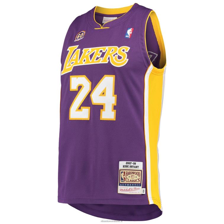 NBA 00F2L1009 los angeles lakers kobe bryant mitchell & ness viola hardwood classici 60a stagione maglia autentica