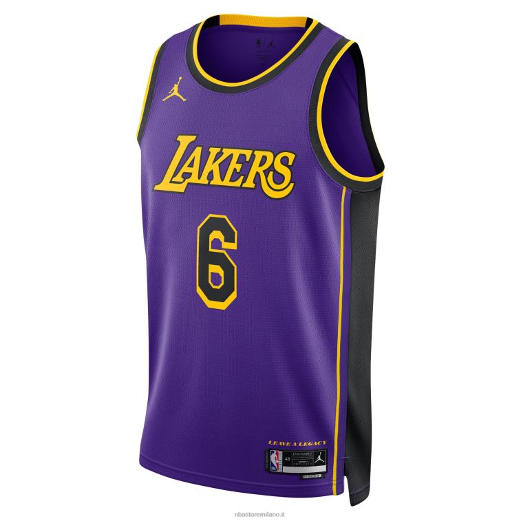 NBA 00F2L10 los angeles lakers lebron james jordan marca maglia swingman viola