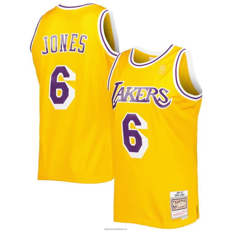 NBA 00F2L1213 mitchell & ness eddie jones oro los angeles lakers hardwood classici maglia swingman