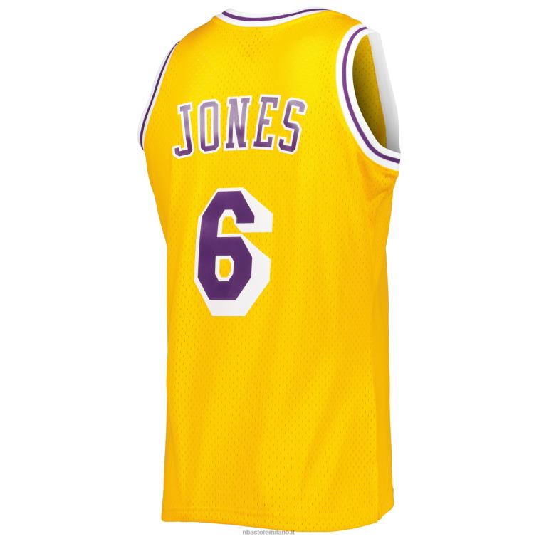 NBA 00F2L1213 mitchell & ness eddie jones oro los angeles lakers hardwood classici maglia swingman