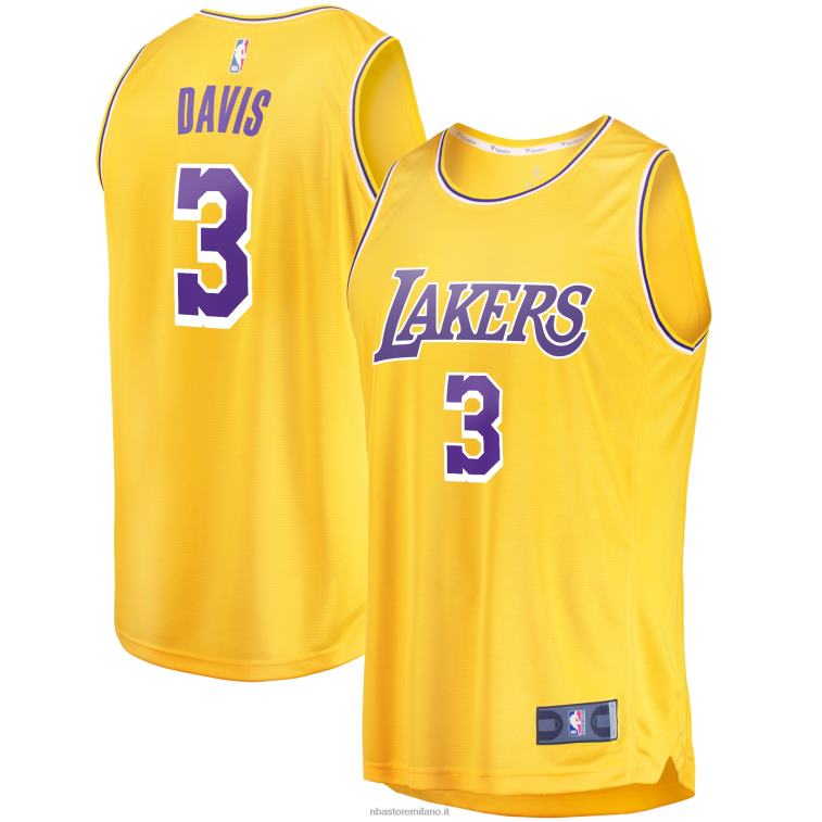 NBA 00F2L1253 los angeles lakers anthony davis oro maglia replica giocatore fast break