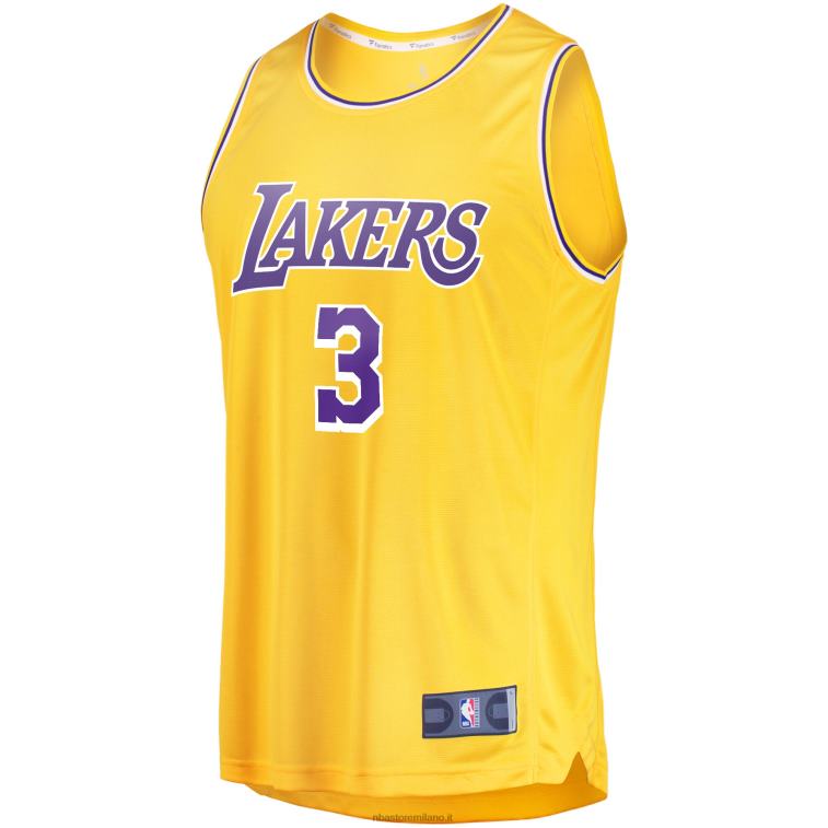 NBA 00F2L1253 los angeles lakers anthony davis oro maglia replica giocatore fast break