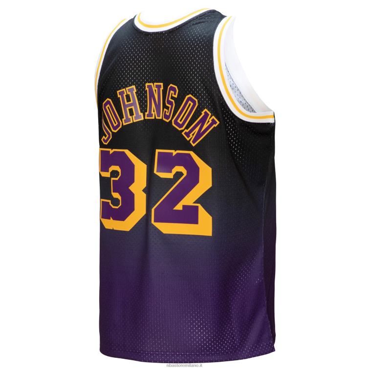 NBA 00F2L1500 los angeles lakers magic johnson viola/nero hardwood classics fadeaway maglia da giocatore swingman