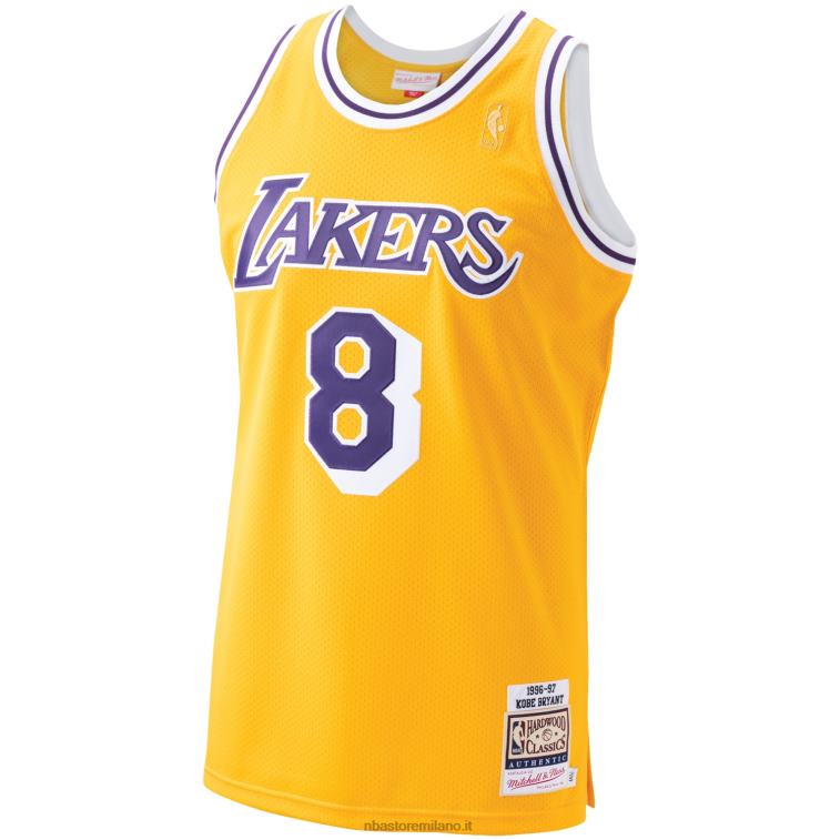 NBA 00F2L1703 los angeles lakers kobe bryant mitchell & ness gold hardwood classics maglia da giocatore autentica