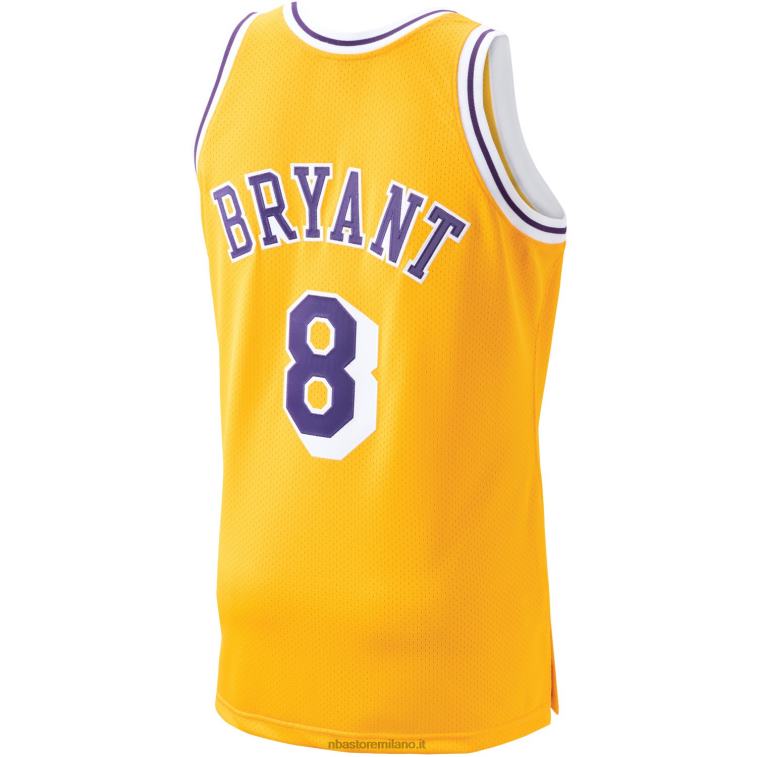 NBA 00F2L1703 los angeles lakers kobe bryant mitchell & ness gold hardwood classics maglia da giocatore autentica