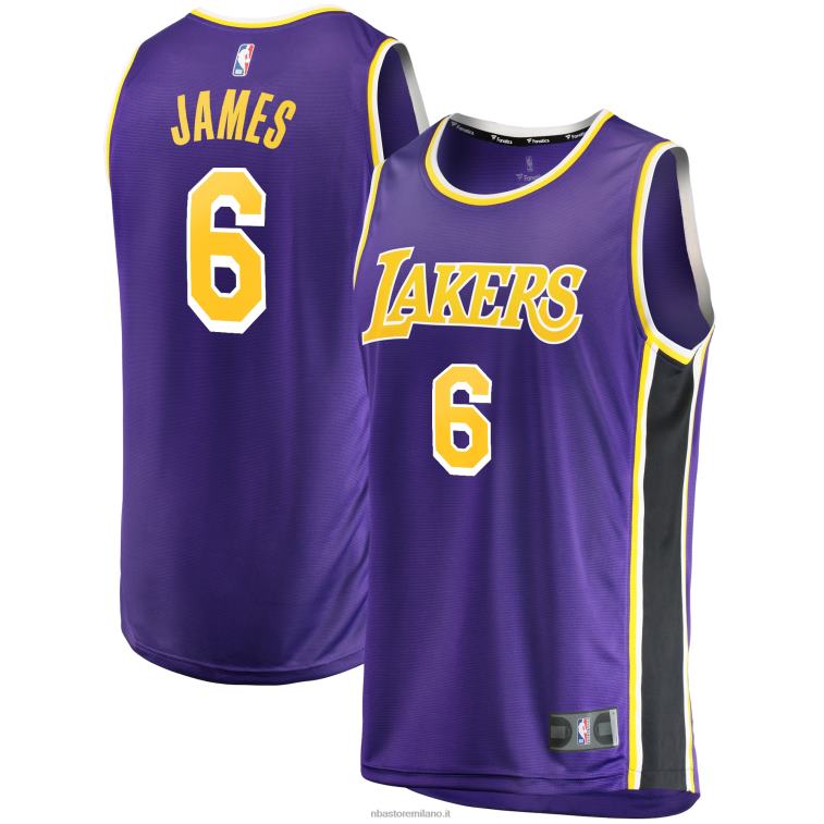 NBA 00F2L1739 los angeles lakers lebron james viola n. 6 maglia giocatore replica fast break
