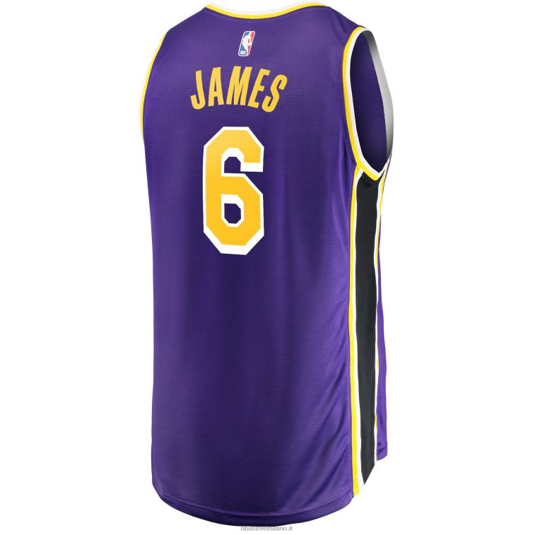 NBA 00F2L1739 los angeles lakers lebron james viola n. 6 maglia giocatore replica fast break