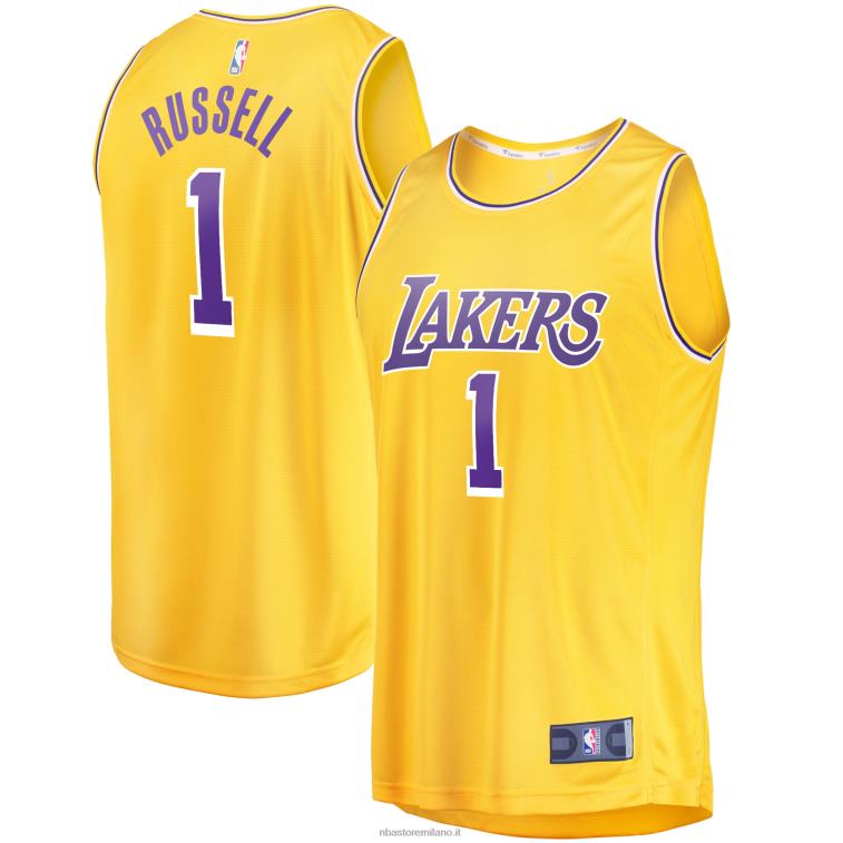 NBA 00F2L176 los angeles lakers d'angelo russell maglia oro fast break player