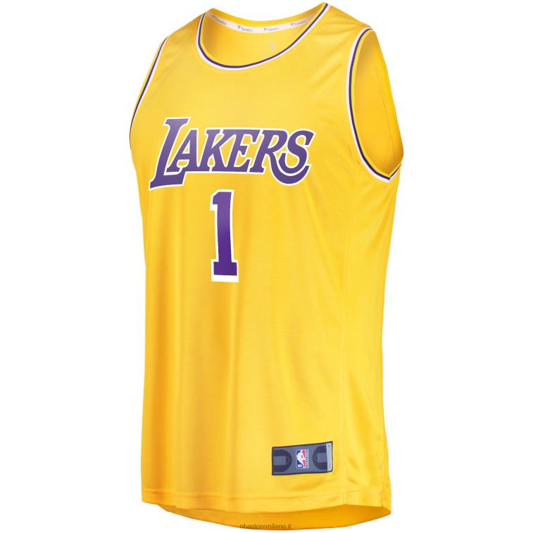 NBA 00F2L176 los angeles lakers d\'angelo russell maglia oro fast break player