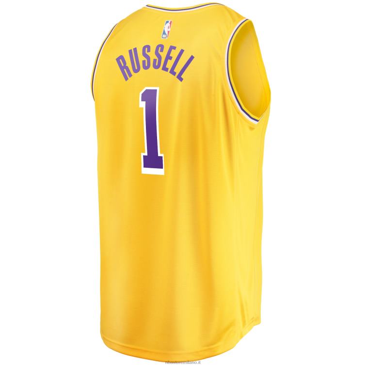 NBA 00F2L176 los angeles lakers d\'angelo russell maglia oro fast break player