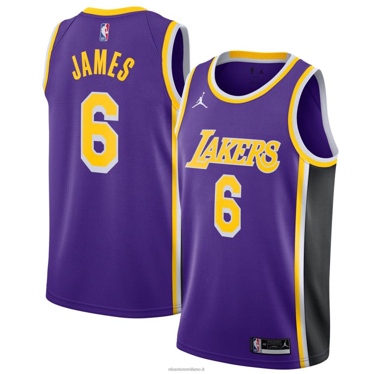 NBA 00F2L179 los angeles lakers lebron james jordan marca viola # 6 swingman player jersey