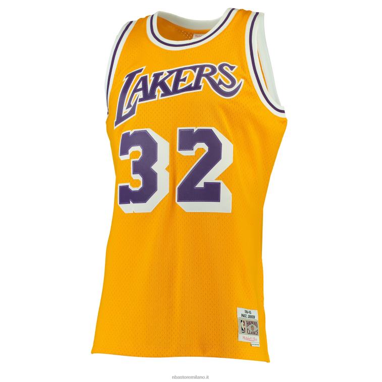 NBA 00F2L190 los angeles lakers magic johnson mitchell & ness gold hardwood classics maglia swingman
