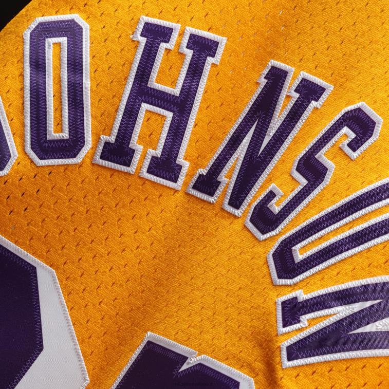 NBA 00F2L190 los angeles lakers magic johnson mitchell & ness gold hardwood classics maglia swingman