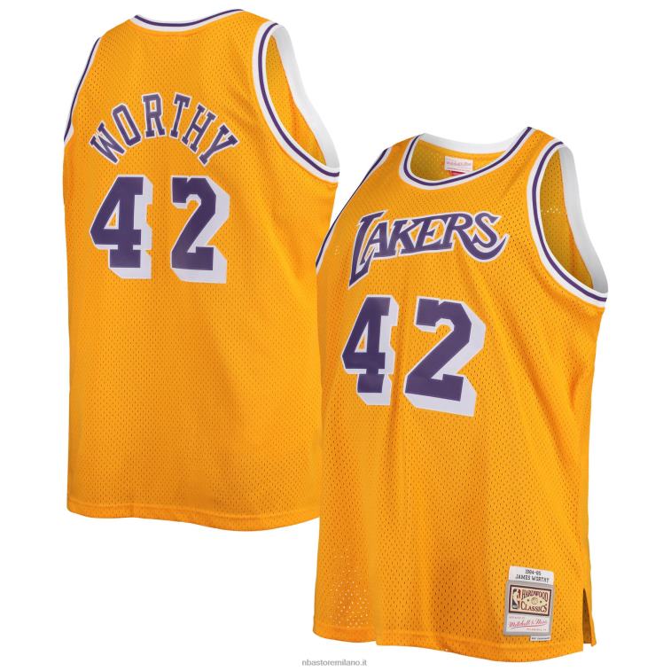 NBA 00F2L2065 los angeles lakers james degno mitchell & ness oro big & tall hardwood classici maglia swingman