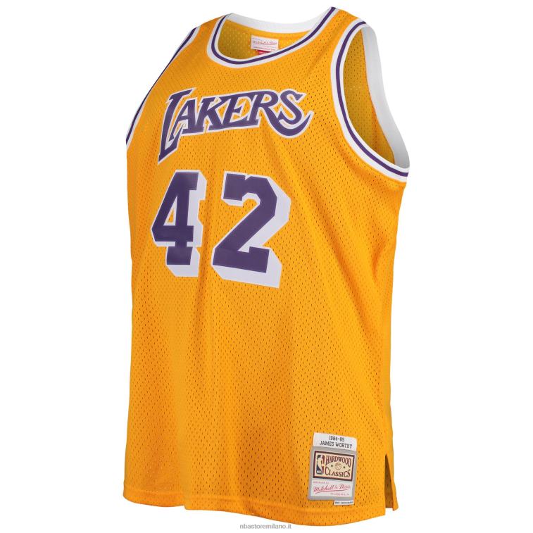 NBA 00F2L2065 los angeles lakers james degno mitchell & ness oro big & tall hardwood classici maglia swingman