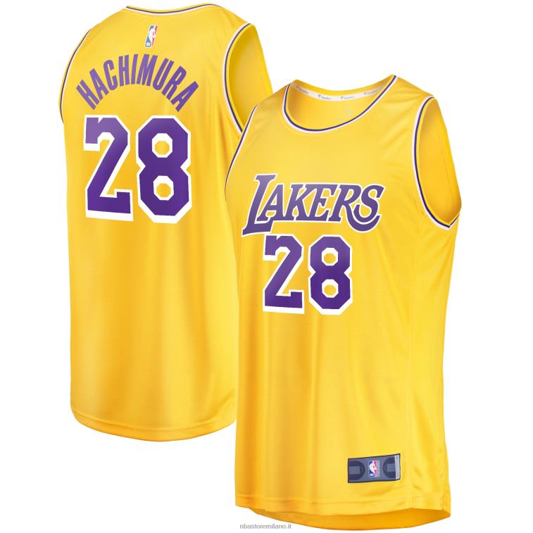 NBA 00F2L226 los angeles lakers rui hachimura oro maglia da giocatore fast break