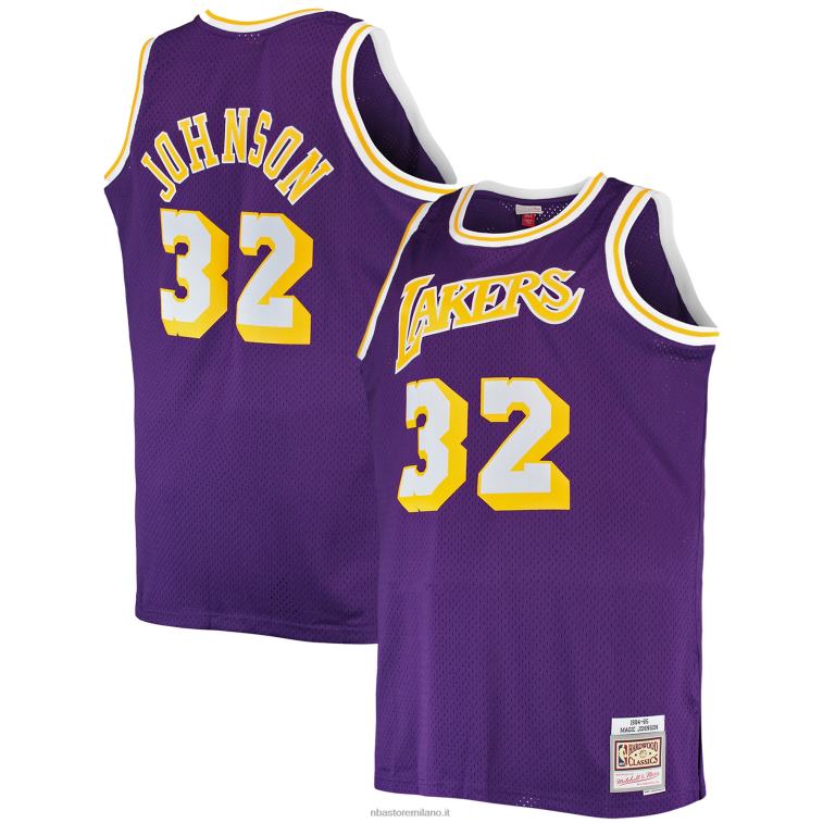 NBA 00F2L246 los angeles lakers magia johnson mitchell & ness viola big & tall hardwood classici maglia swingman
