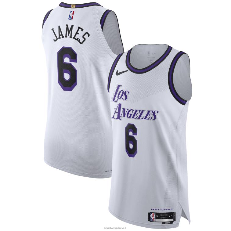 NBA 00F2L261 maglia los angeles lakers lebron james nike bianca autentica