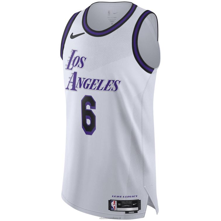 NBA 00F2L261 maglia los angeles lakers lebron james nike bianca autentica