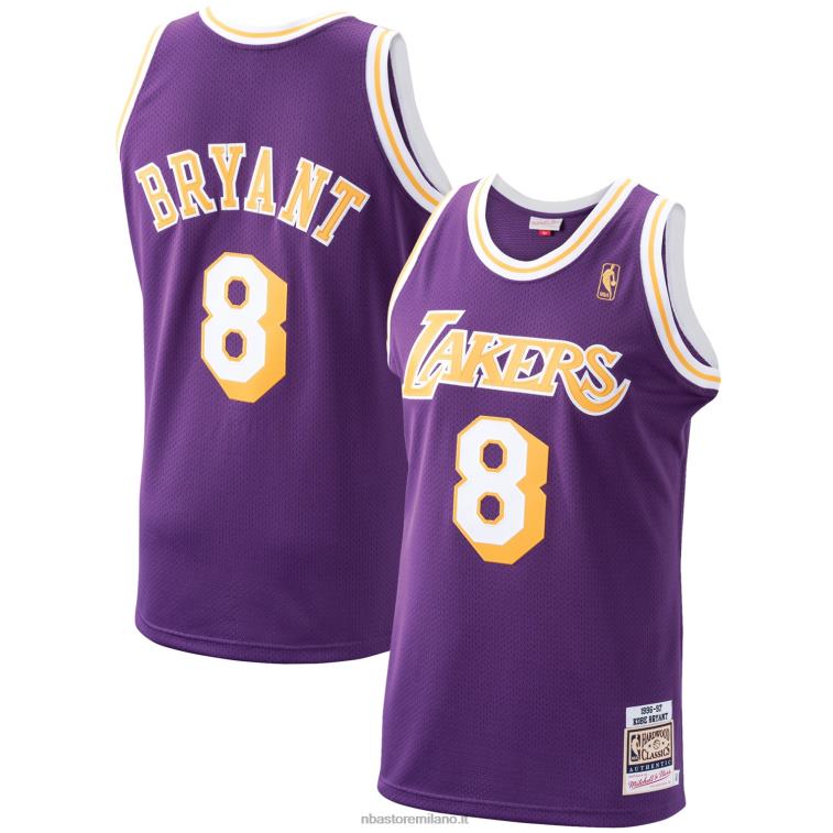 NBA 00F2L2729 los angeles lakers kobe bryant mitchell & ness viola classici in legno autentico giocatore maglia