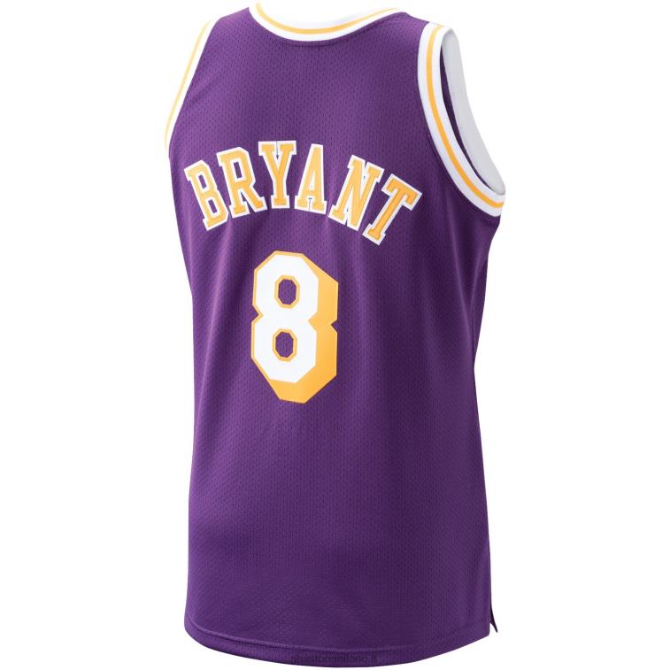 NBA 00F2L2729 los angeles lakers kobe bryant mitchell & ness viola classici in legno autentico giocatore maglia