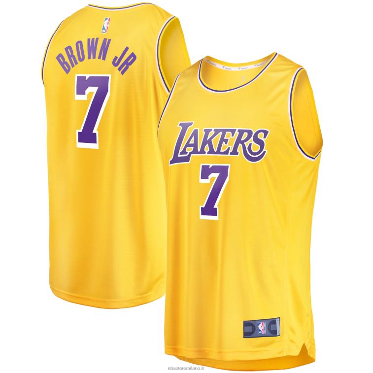 NBA 00F2L2747 los angeles lakers troy brown jr. maglia oro contropiede replica