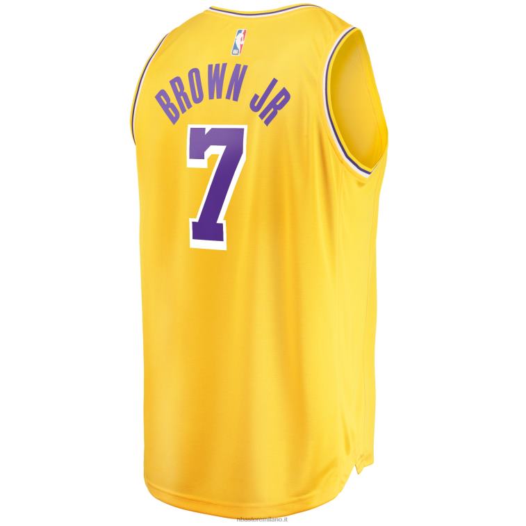 NBA 00F2L2747 los angeles lakers troy brown jr. maglia oro contropiede replica
