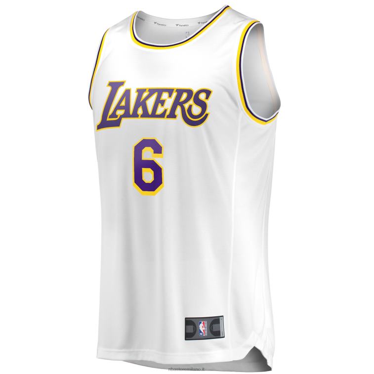 NBA 00F2L279 los angeles lakers lebron james bianco # 6 maglia giocatore replica fast break