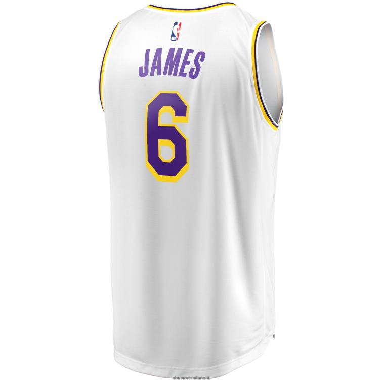 NBA 00F2L279 los angeles lakers lebron james bianco # 6 maglia giocatore replica fast break