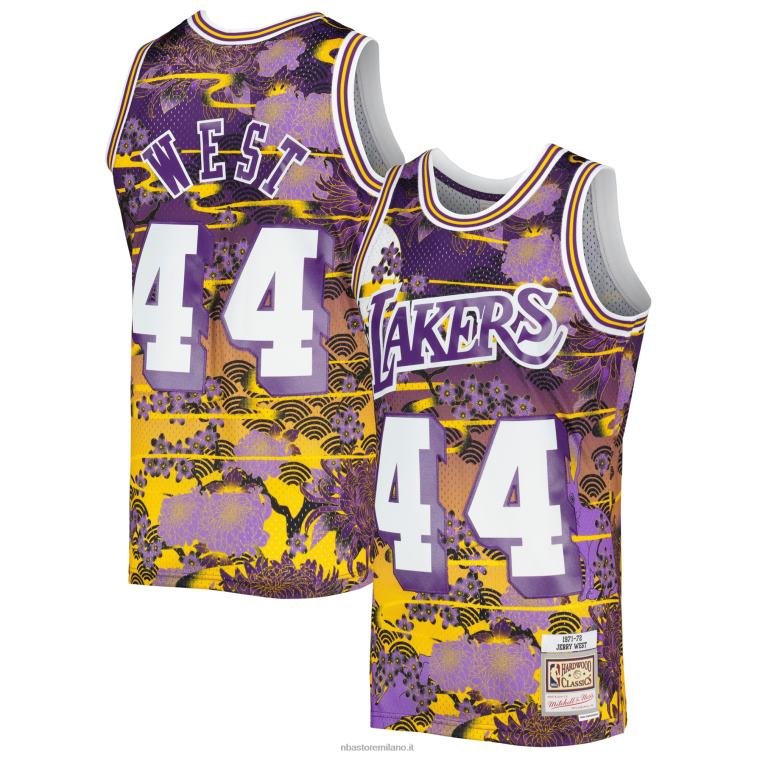 NBA 00F2L2855 los angeles lakers jerry west viola hardwood classici maglia swingman capodanno lunare