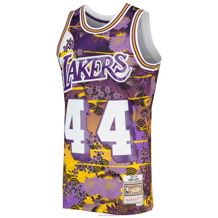 NBA 00F2L2855 los angeles lakers jerry west viola hardwood classici maglia swingman capodanno lunare