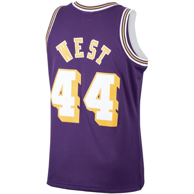 NBA 00F2L3148 los angeles lakers jerry west purple 1971-72 hardwood classics maglia da giocatore swingman
