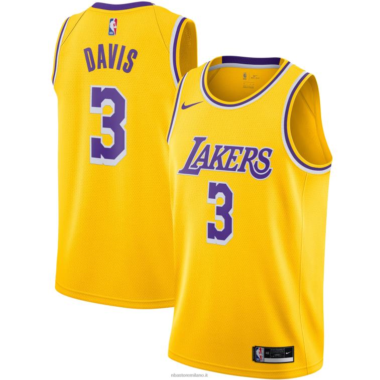 NBA 00F2L333 los angeles lakers anthony davis maglia swingman oro nike