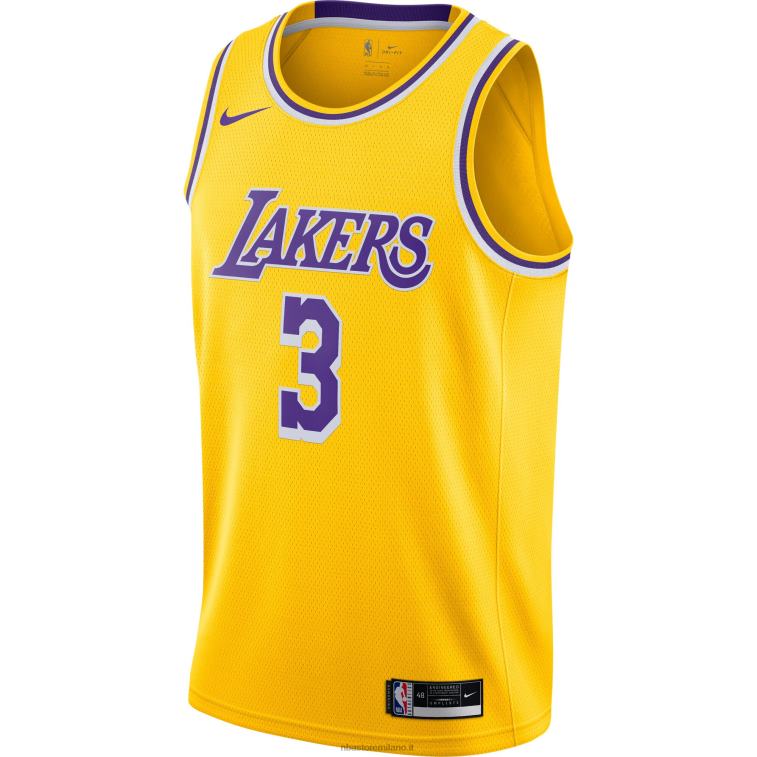 NBA 00F2L333 los angeles lakers anthony davis maglia swingman oro nike