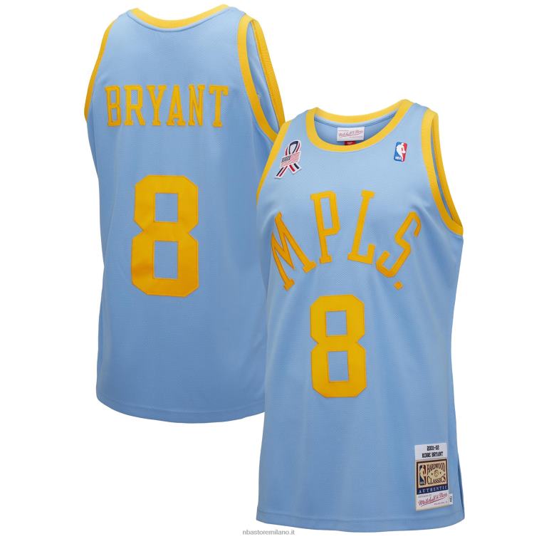 NBA 00F2L353 los angeles lakers kobe bryant mitchell & ness maglia autentica dei classici del legno duro blu chiaro